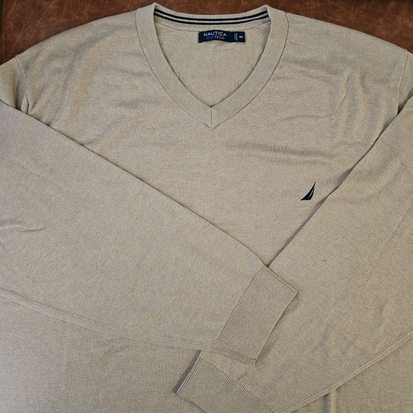 Nautica Men’s Navtech V-Neck Sweater, Tan, 6XL - Picture 6 of 8